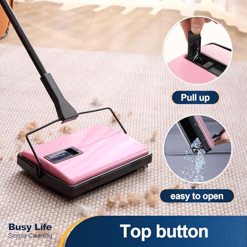 Image of Yocada Manual Carpet Sweeper Cleaner Household Sweeper with Extra Brush