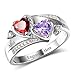Diamondido Personalized Simulated Birthstones Promise Rings for Her Engraved Names Engagement Rings Bridesmaid Gifts