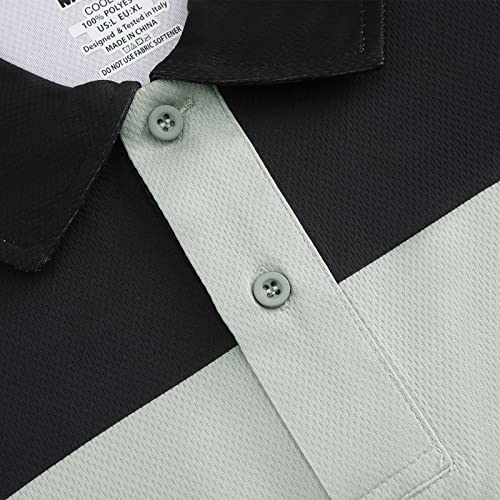 Men's Outdoor Performance Tactical Polo Shirts Long and Short Sleeve, Moisture-Wicking, Sun Protection(Red Gray,3XL) - Thumbnail 6