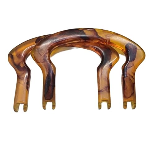 CEMELI 2 asas exteriores de 3,5 x 10 cm, color ámbar en forma de D, asas de bolso, asas para bolsos, accesorios de manualidades, suministros de fabricación de bolsas