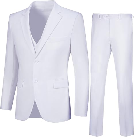 Men's Suit 3 Pieces Slim Fit Formal Business Wedding 2 Buttons Blazer Vest Pants Set Tuxedo