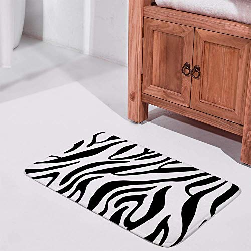 Tapis de bain absorbant lavable zèbre pour sol sec et sécurisé