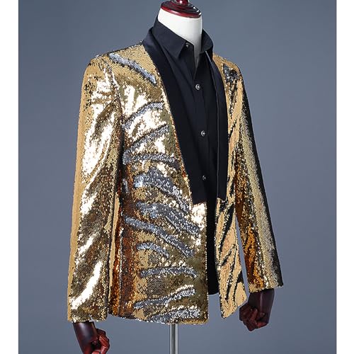 Men's Shiny Sequins Party Suit Jacket Lapel Dinner Prom Blazer Jacke Wedding SequinTuxedo Suit Coats2