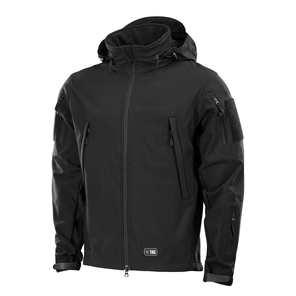M-Tac Hooded Tactical Jacket Fleece Lined - Water Resistant Softshell Jacket Men