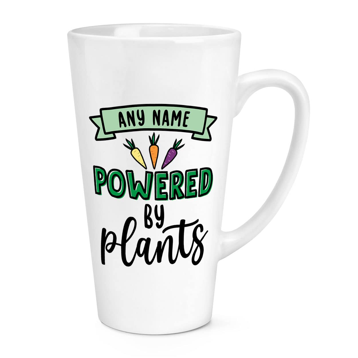 Personalised Powered by Plants 17oz Large Latte Mug Cup