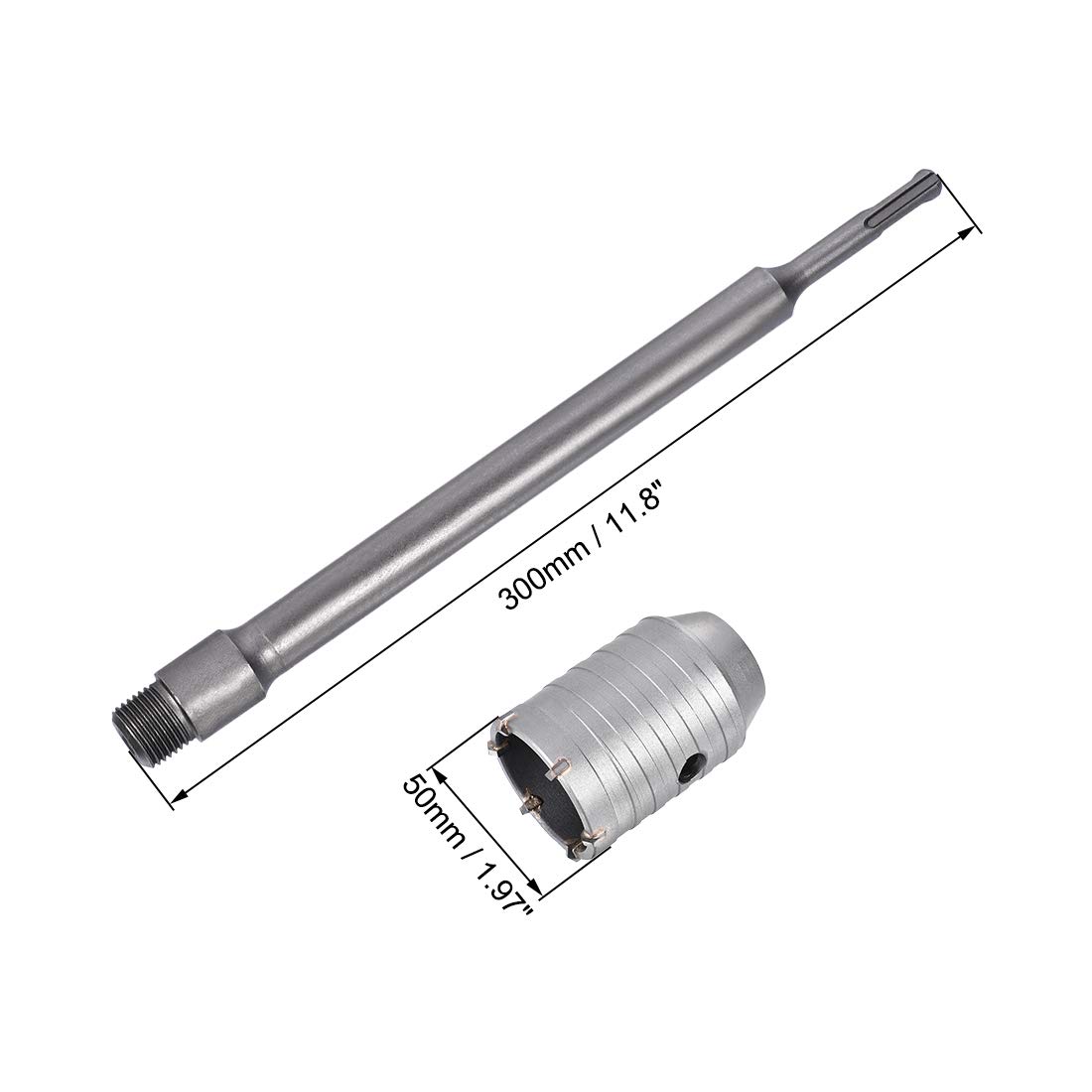 Poignée Ronde SDS Perceuse Mur Béton - Kit Forets 30/40/50mm Pour Climatiseurs Et Machines à Laver