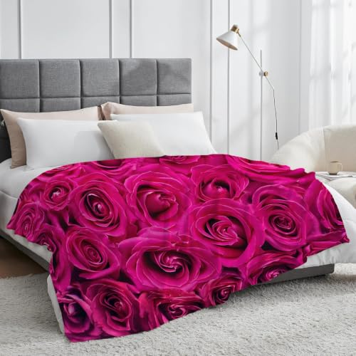 Plaid polaire microfibre mer de roses 130x150cm couverture - 5