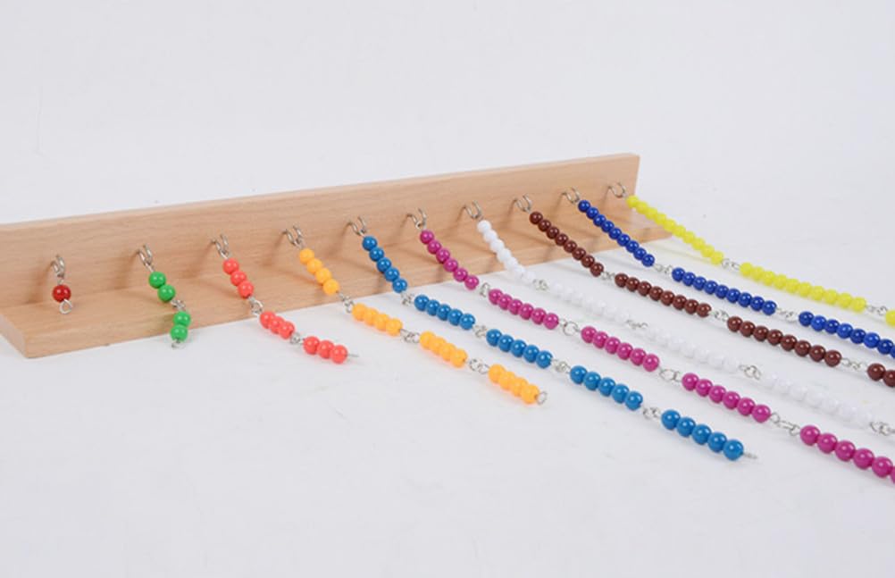 Montessori - Juego de cadena de cuentas cuadradas, manipulador de matemáticas para contar saltos y aprender cuadrados