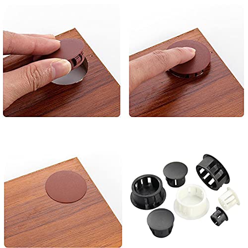 Image of 90 pcs Plastic Hole Plug 54 pcs Self-Adhesive Screw Hole Stickers for Chair Cabinet Cupboard Shelf White