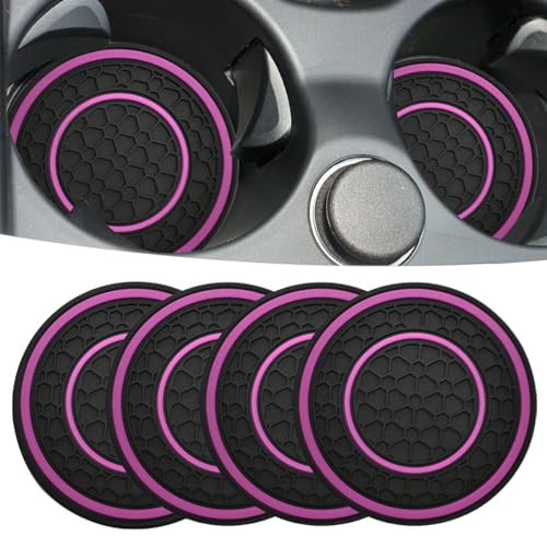 Portavasos para auto universal negro y púrpura 4 piezas miniatura 1