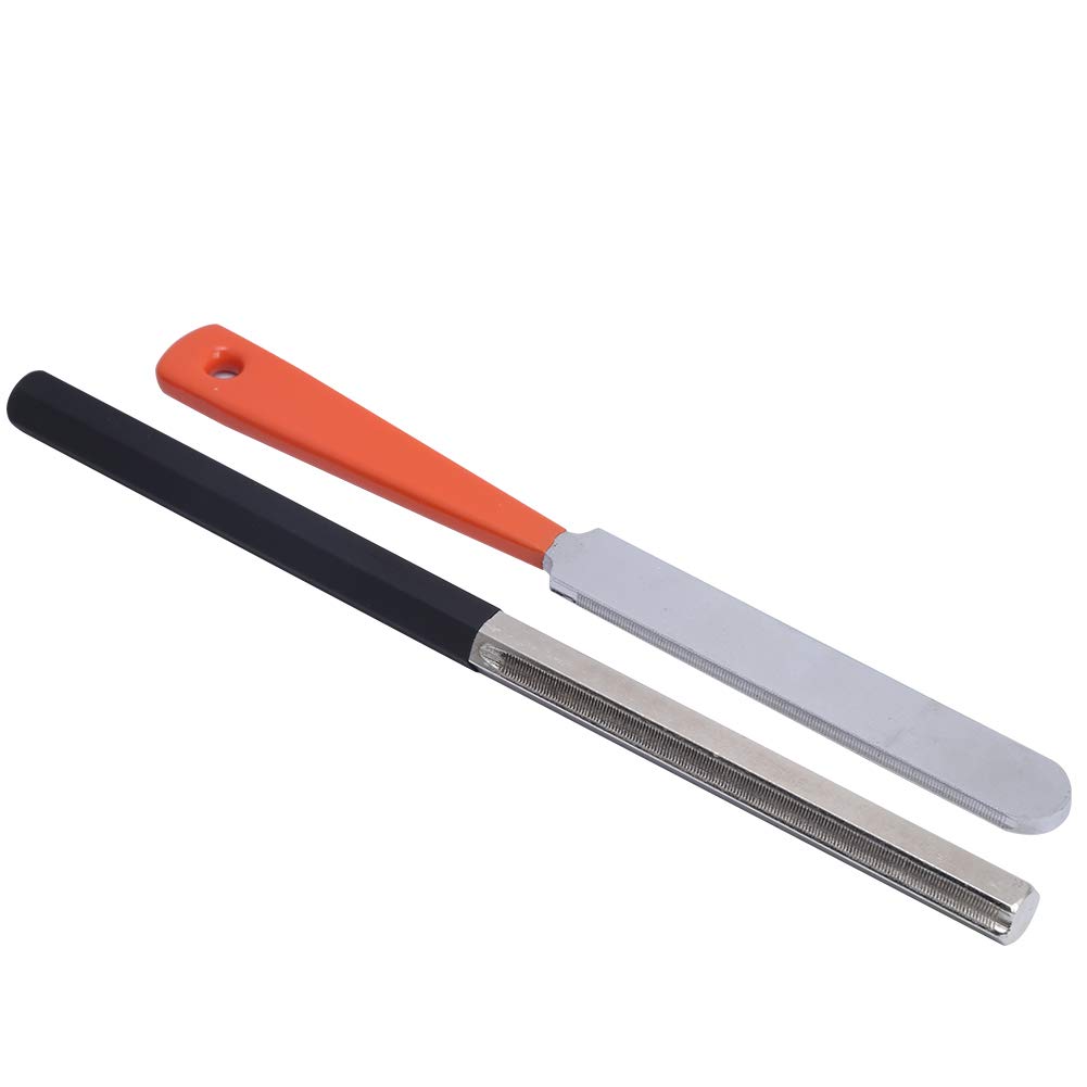 Fichier de pansement de frettes de guitare 2 pièces outils de réparation de frettes en acier inoxydable avec poignée en caoutchouc pour instruments à cordes ukulélé