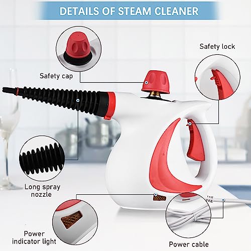High Pressure Steam Cleaner 135? Temperature, 900W?1050W, Cleaning Machine for Home Appliances (US Plug 110?120V)