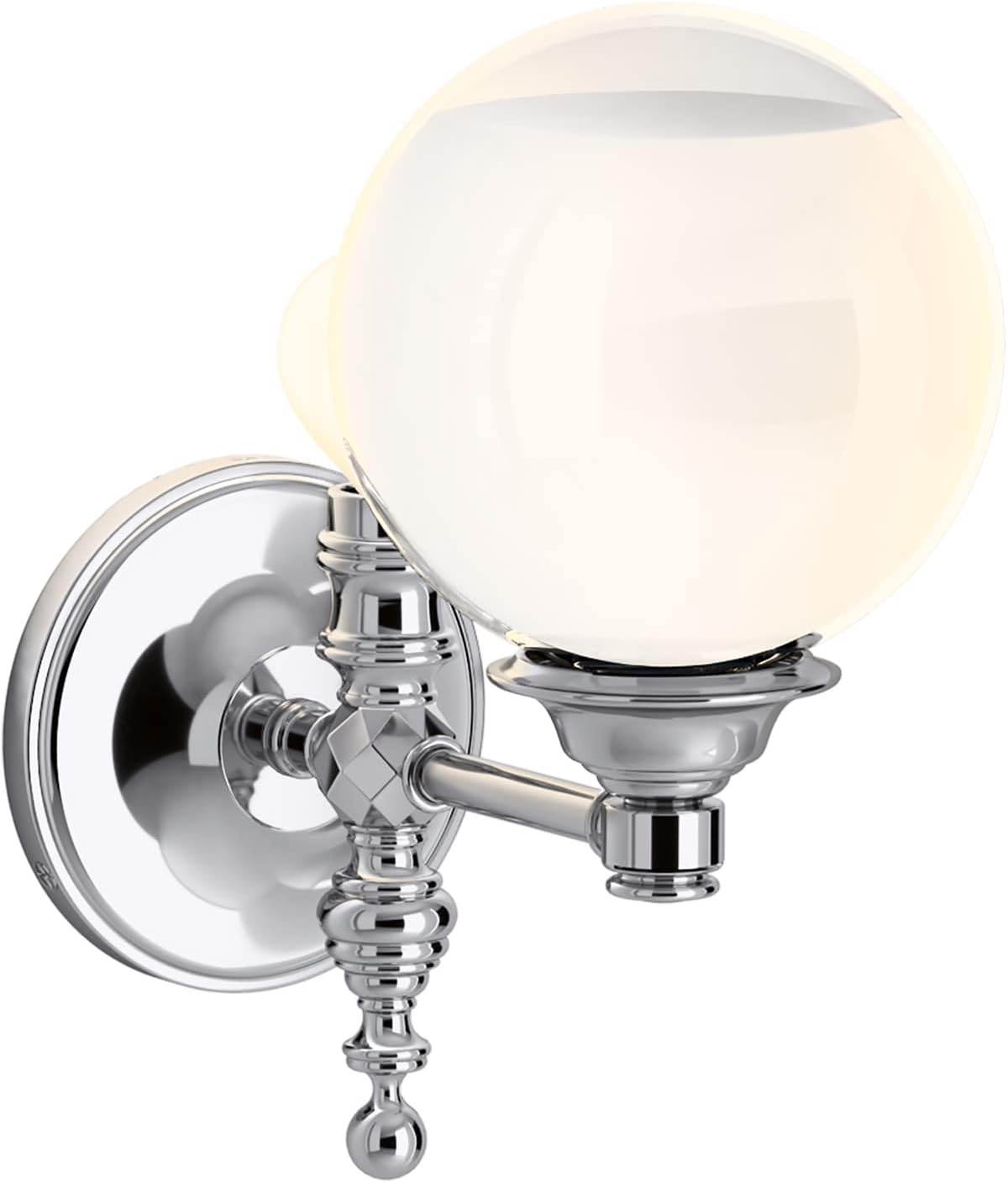 KOHLER Lighting 22546-SC01-CPL Damask 11" Tall 1 Light Water Globe Wall Sconce Polished Nickel