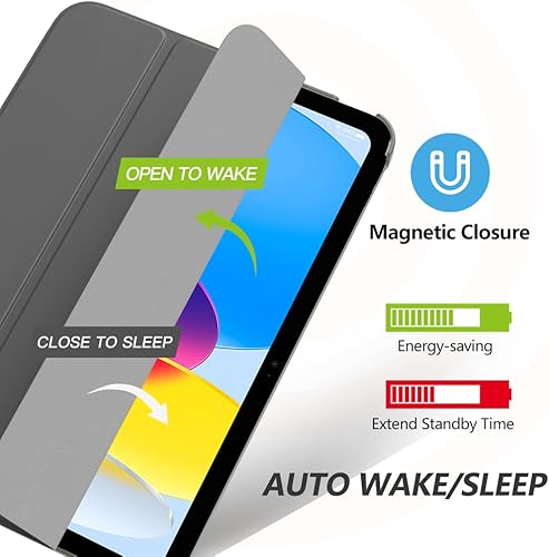 Vista 68 de MoKo Funda para iPad (A16) de 11ª generación de 11 pulgadas 2025, funda para iPad de 10.9 pulgadas 2022, carcasa trasera translúcida de Plateado