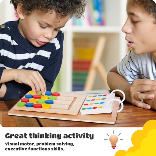 Image of LiKee Slide Puzzle Color Sorting Matching Toys, Airplane Car Travel Busy Board for Toddler No-Lose-Parts and Portable, Montessori Wooden Educational Toys Board Games for Kids Boys Girls 3+ Years Old