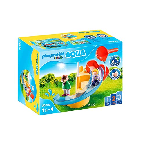 PLAYMOBIL 1.2.3 70270 Wasserrutsche, mit Wasserkelle, Figur rutscht von...