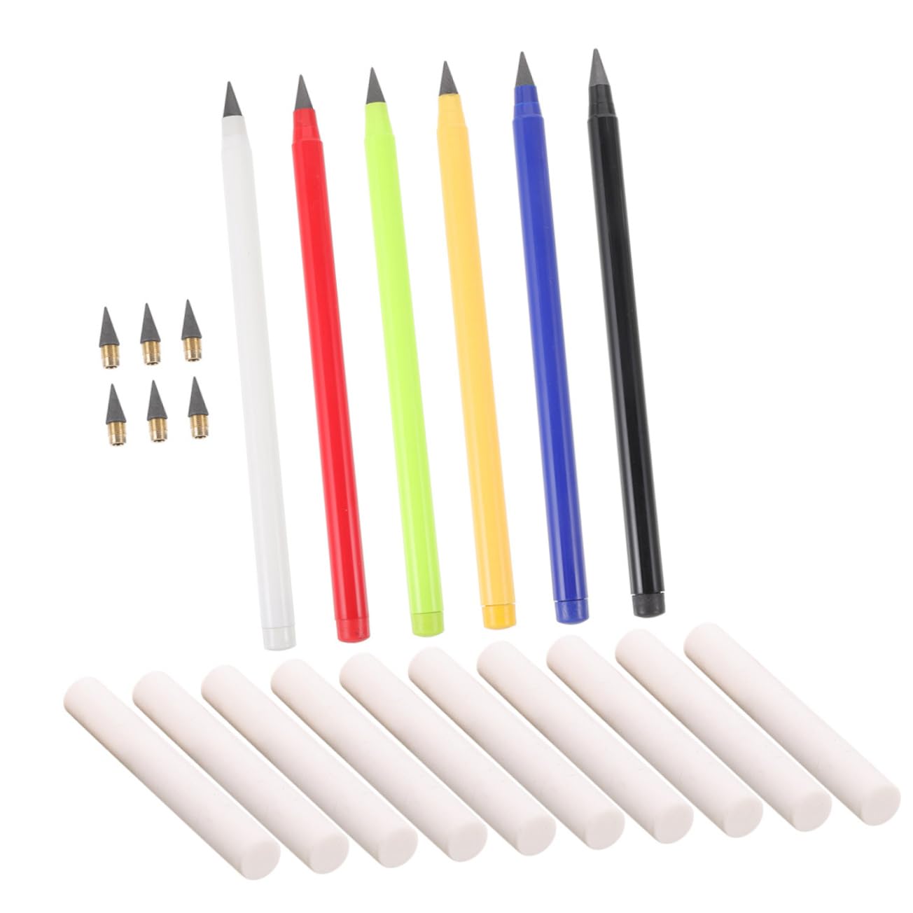 FRCOLOR 5 Sätze künstler stifte Künstler-Bleistift Nicht-spitzbarer Bleistift Nachhaltiger Bleistift Mini-Bleistifte Baubleistift Radierstift keine Bleistiftspitzen löschbare Stifte Gummi