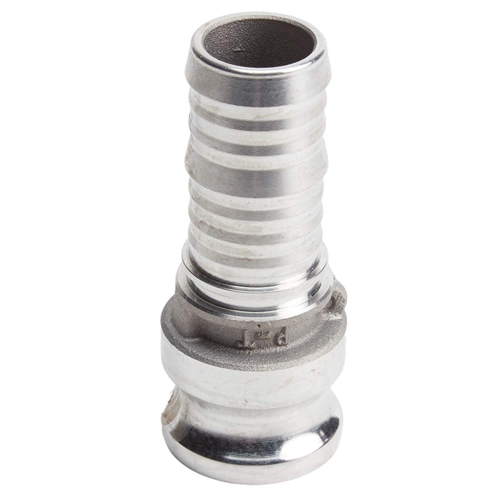 1 1/4" x 1 1/4" Aluminum Camlock Hose Shank Fitting - Hose Barb Coupler - Type E Male Cam Lock Hose Adapter - Barbed Hose Cam & Groove Coupler