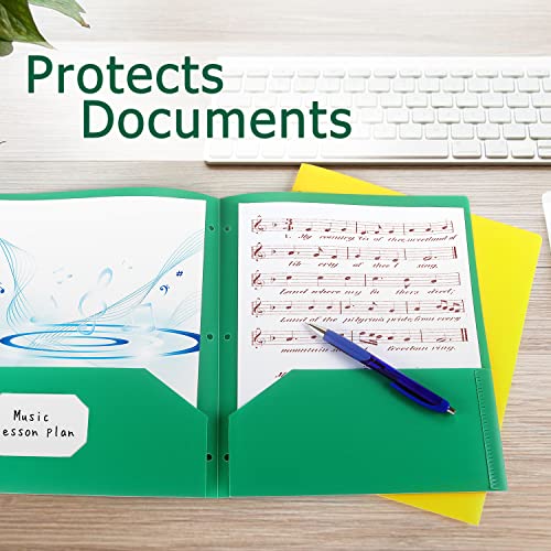 Tamaki 8 Pack Colored Plastic Folders Durable Heavy Duty File Folders With 2 Pockets Poly Folders 3 Hole Punched 2 Pocket Folders For Schoolfor School Office #TOP5