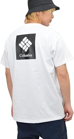 Amazon コロンビア Tシャツ メンズ 半袖 速乾ドライシャツ アウトドア ブランド ボックスロゴ ホワイト 2xl Tシャツ カットソー 通販