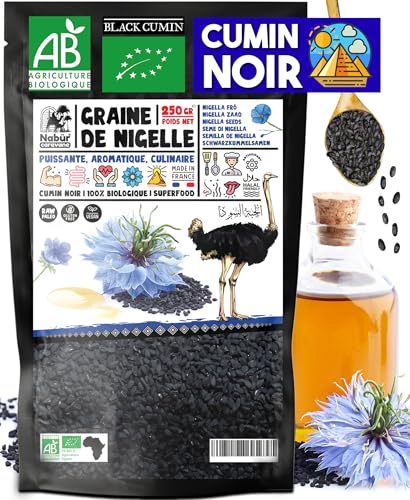 Nabür - 250 gr Graine de Nigelle BIO - Cumin Noir du Fayoûm | Cuisine, Infusion, Pâtisserie | Haba Sawda
