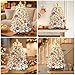 MARTINE MALL 2FT Pre-Decorated Small Christmas Tree with Lights, Artificial Tabletop Mini Christmas Tree Snowy Flocked Xmas Trees with Gold Poinsettia Bow Ball Ornaments for Table Desk Small Space
