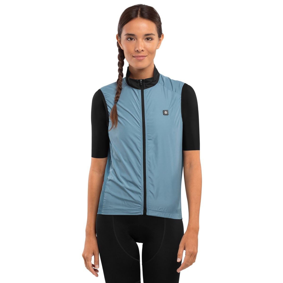 SIROKO - Chaleco Cortavientos de Ciclismo para Mujer V1-W Manghen - XL - Azul acero