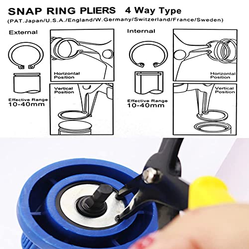 Two-In-One Dual-Purpose Snap Ring Pliers Retaining Ring Pliers For 10Mm-40Mm Diameter Snap Ring Multifunctional Installation And Removal Tool #TOP2