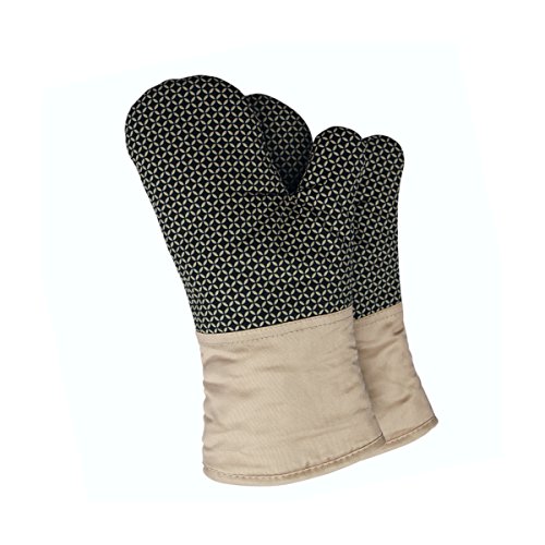 Preisvergleich Produktbild Immaculate Textiles Ofen- / Topfhandschuhe, hitzebeständig, Premium, 2 Stück / Packung: Rutschfeste Silikon-Außenseite beige