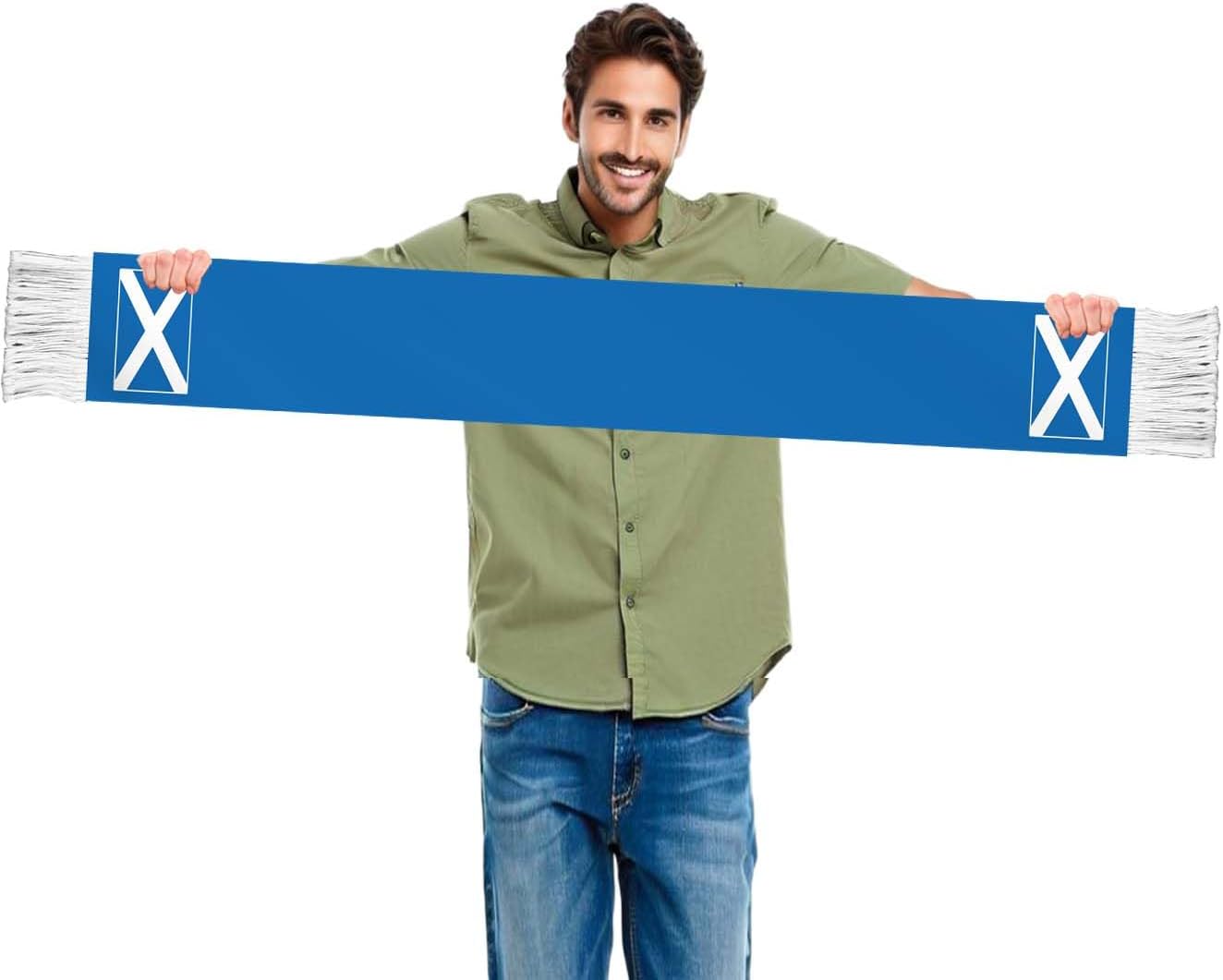 Scotland Flag Scarf,60inch Scottish Banner Sports Fan Scarves,18×150cm Novel Souvenir For Team Game Party Parade - Image 2