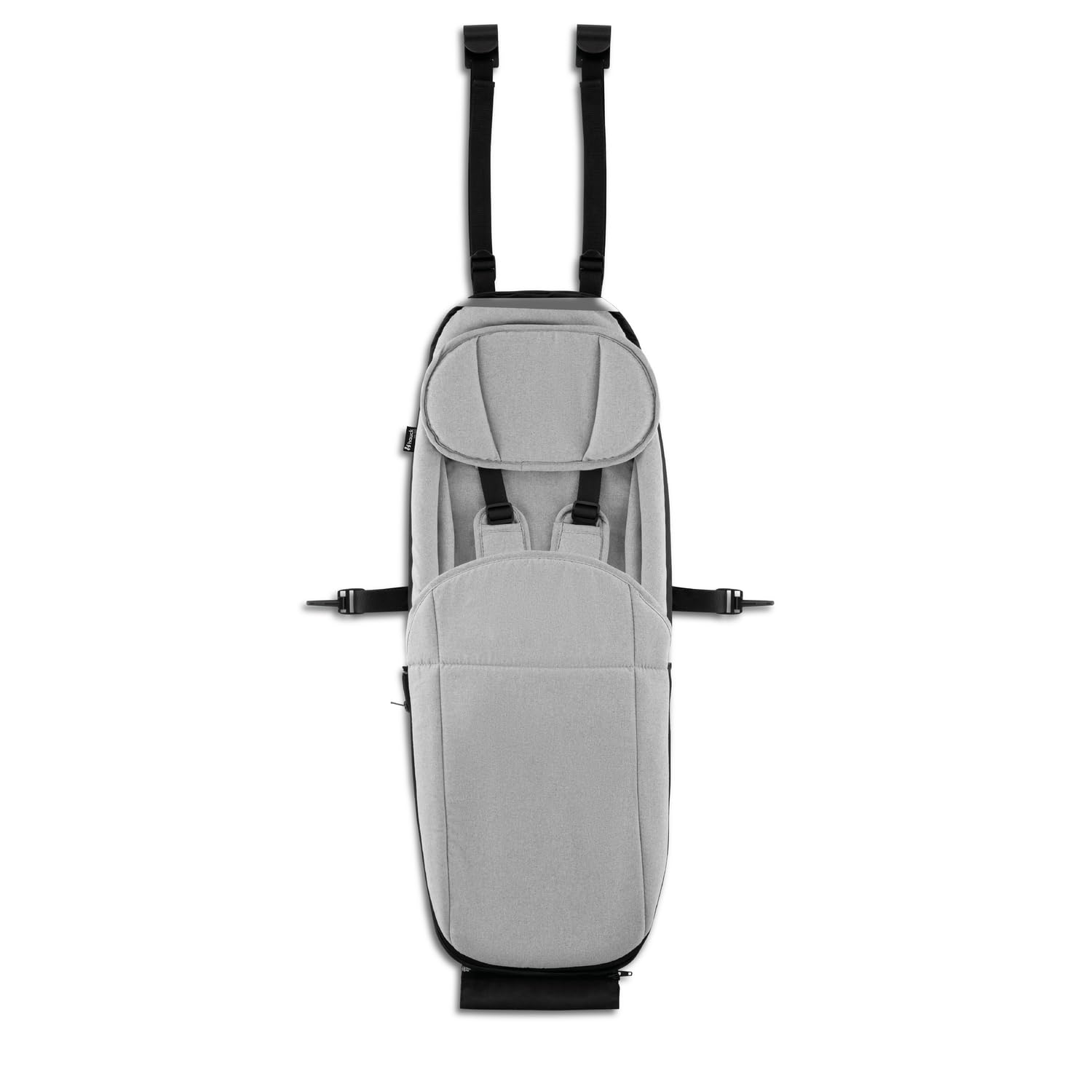 hauck Baby Lounger 2, Grey - Babysitz 1-10 Monate Kompatibel nur mit Dryk Duo, Dryk Duo Plus, Bike N Walk Duo Fahrradanhänger, Baby Hängematte mit 5 Punkt Gurt, Beindecke & Kopfpolster