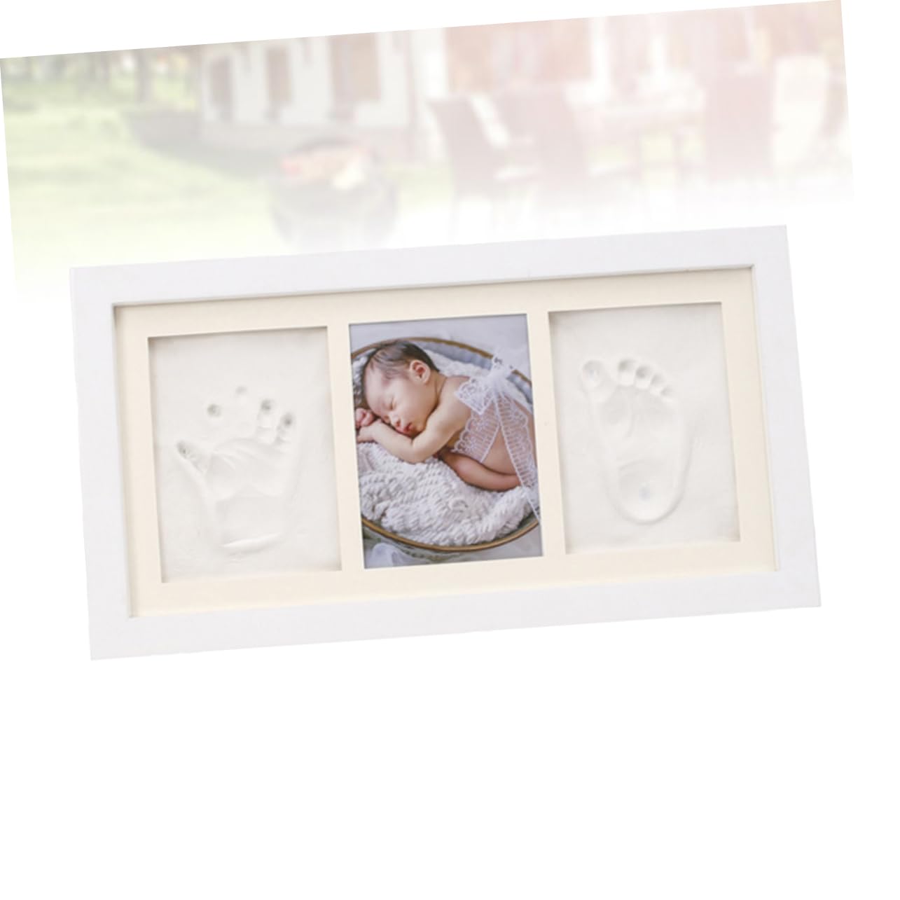 Toyvian Marco de Fotos Huellas de Manos y Pies Original para Niño, Tinta Clara, Ideal para Ambientación de Hogar y Regalo de Recién Nacido