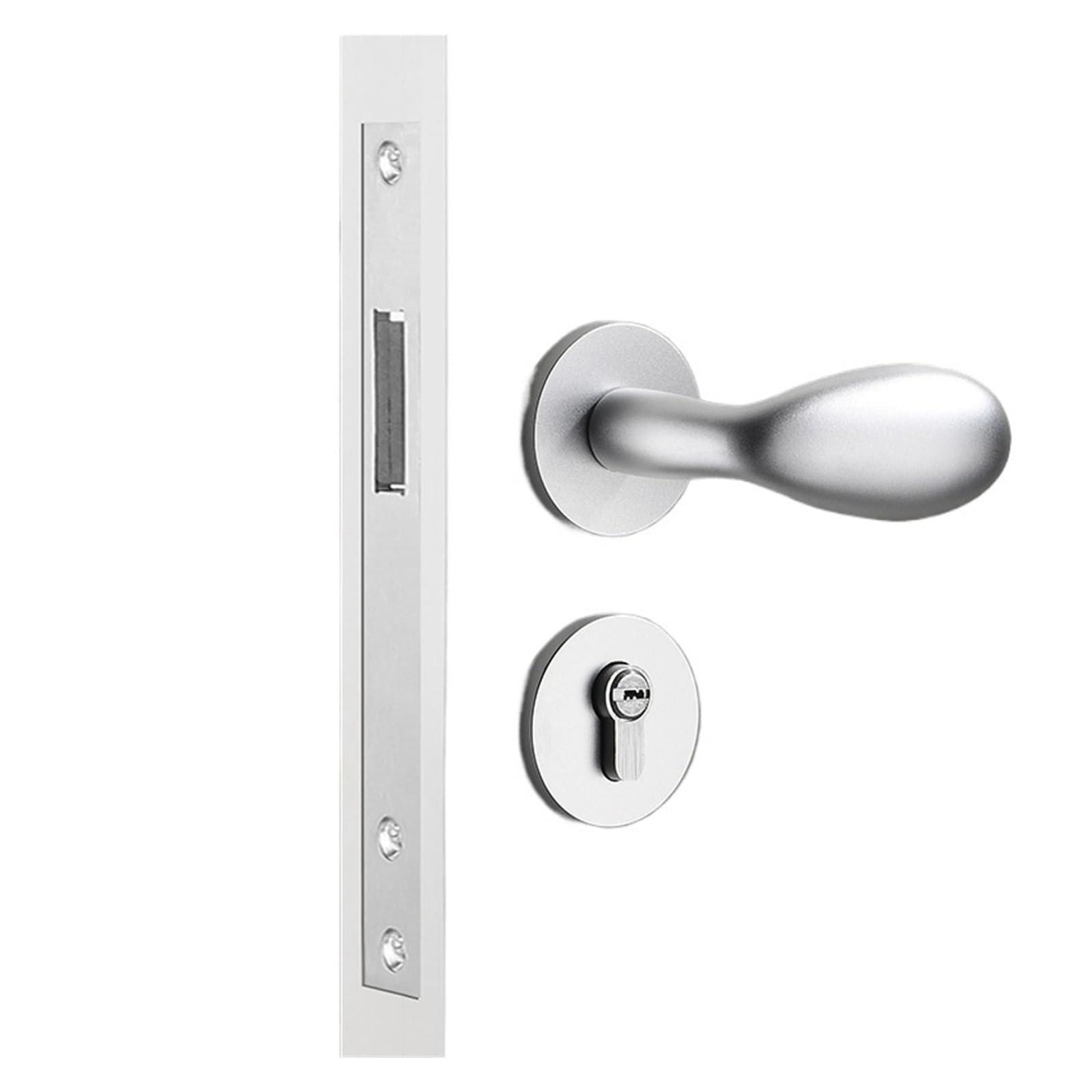 1 zestaw zamków dzielonych ze stopu aluminium do wewnątrz, cichy zamek do drzwi z kluczem (40 x 40 x 20 mm)