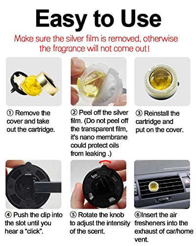 Ikeda Aroma Car Air Freshener Vent Clips | 12Ml White Musk Scent Perfume Diffuser | Car Fresheners For Men Women | Last Up To 90 Days Fragrance | Fresh Smell Odor Eliminator | Auto Truck Refreshers #TOP5