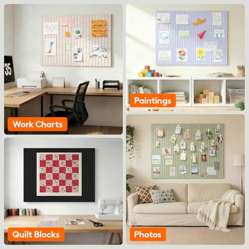 Lifewit 120 x 90 cm Filz Pinnwand Selbstklebend, 12 Pack Pinnwand Kork Alternative, Dekorative Vision Board Fotowand Pin Board Memoboard mit 50 Stück Pinnnadeln für Büro, Kinderzimmer, Salbeigrün