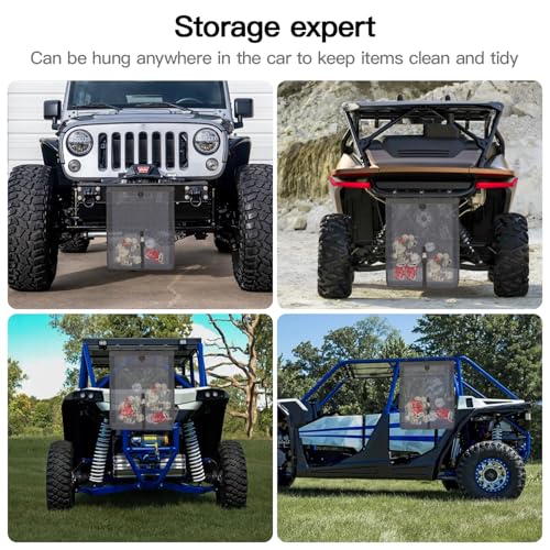 Image of UTV ATV Trash Sack, sxs car Trash Bag, Off Road mesh Trash Storage Bag, PVC Trash Bag Organizer for Universal Accessories Compatible with Polaris RZR, Can-Am, Pioneer, Golf Cart(Large)