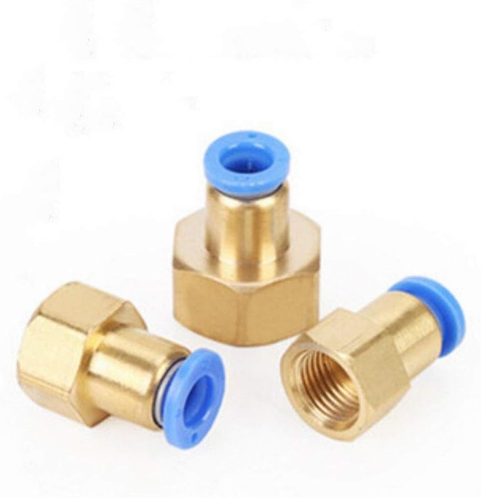 Pipe connector 10pcs OD 4MM 6MM 8MM 10MM 12MM Pneumatic Connector (1/8'' 1/4'' 3/8'' 1/2'') Female Thread Push In Fitting For Air Joint (Color : PCF x 02)
