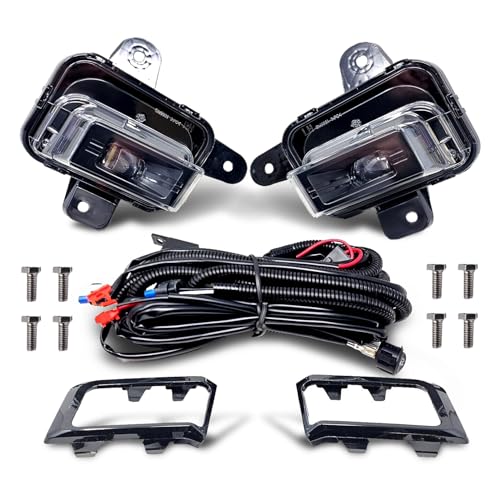 Aspaton Front Fog Light Assembly Compatible with 2022 2023 2024 Sierra 1500 Fog Lamp w/Wiring Harness Switch & Fog Light Bezel Passenger and Driver Side 84550846 GM2593338