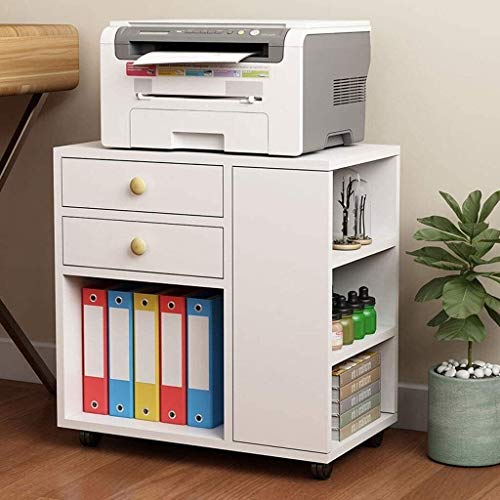 Druckerhalter Druckerständer Unterstützt Drucker Rollender Holzwagen-Stand-Maschine mit zwei