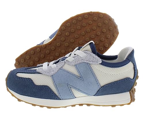 New Balance 327 Bungee Lace Infant/Toddler Shoes Size 5, Color: Blue/Beige