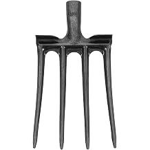 Mikikit Pitch Fork Replacement Head Four-Prong Garden Fork for Soil Loosening Ground Preparation Deep Turning Farming and Landscaping Heavy Duty Digging Tool 14.96 X 8.07 X 1.37 in