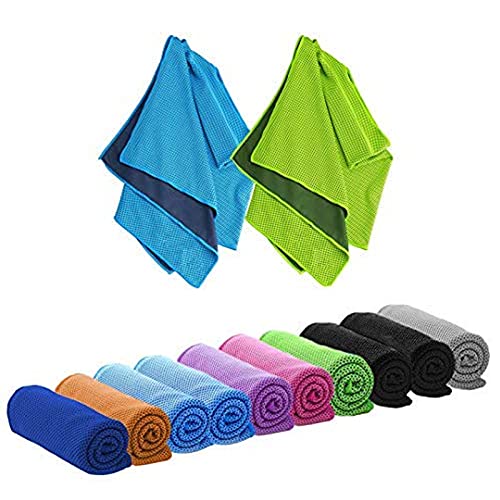 10 Pack Evaporative Cooling Towels by DARUNAXY - 40"x12", Snap Cooling Towels for Sports, Workout, Fitness, Gym, and Yoga