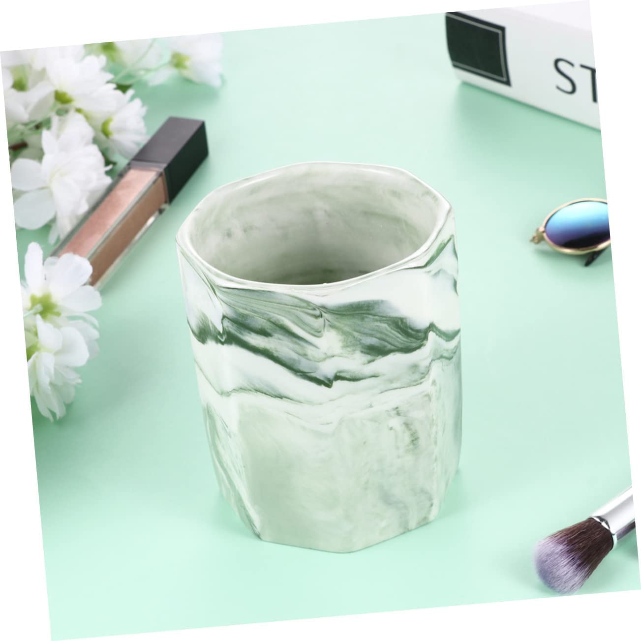 Porte-stylo Pot à crayons Fournitures de bureau Organisateur de stockage Porte-conteneurs Bureau Nordique Gris Fournitures Tasse de bureau Conteneur de stylo en céramique Bureau Cas d'école Décoration