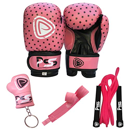 Gants boxe 4oz 6oz fille enfant pour boxe anglaise française et kickboxing rose