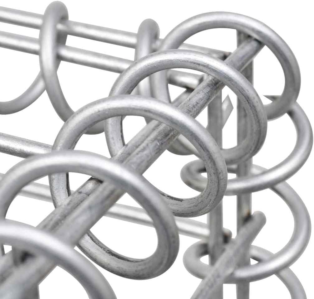 Gabion Raised Bed, Silver Galvanized Steel, 19.7x19.7x39.4 inch, Cubic Metal Planter for Outdoor Plants, Durable Garden Bed