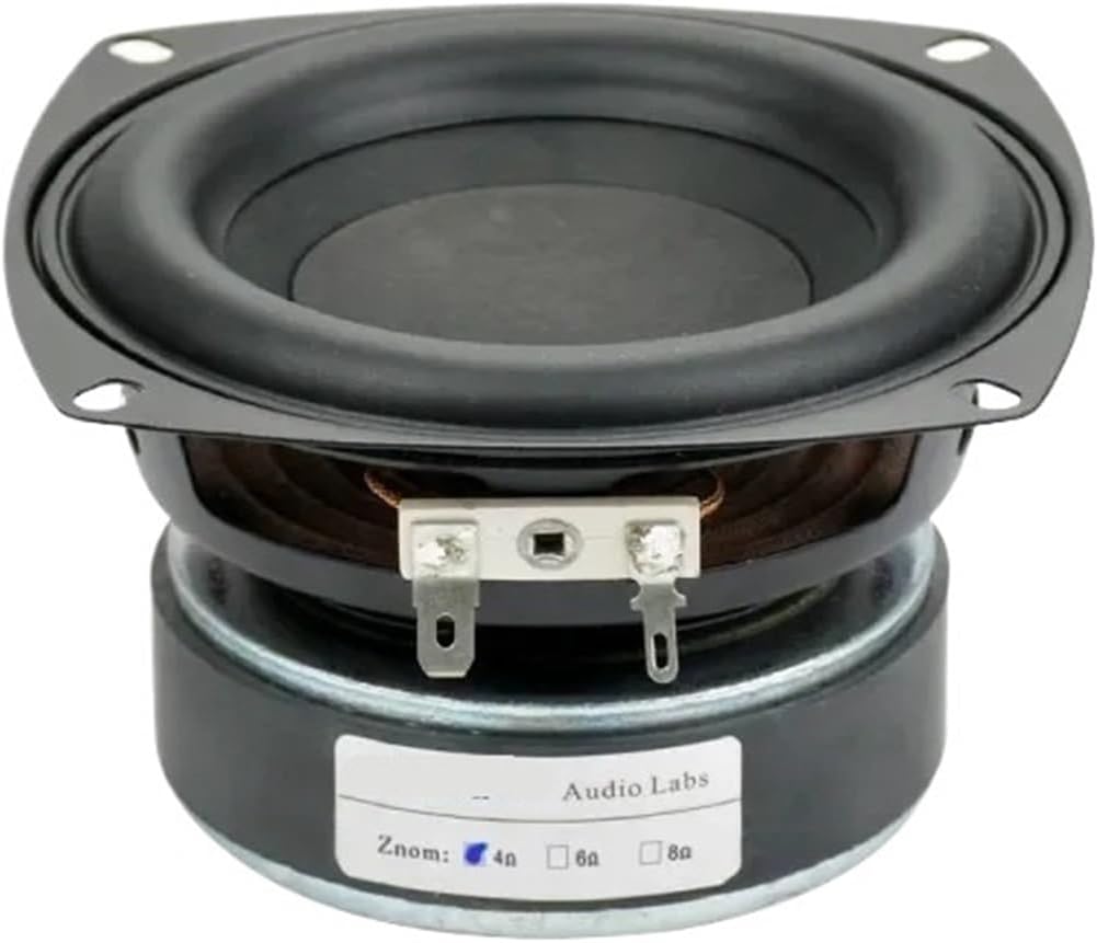 1Pcs 4 Inch Subwoofer Speaker Unit HiFi 4/8 Ohm 100W Woofer Sound Speaker Home Theater Deep Bass Loudspeaeker(Square 4 Ohm)