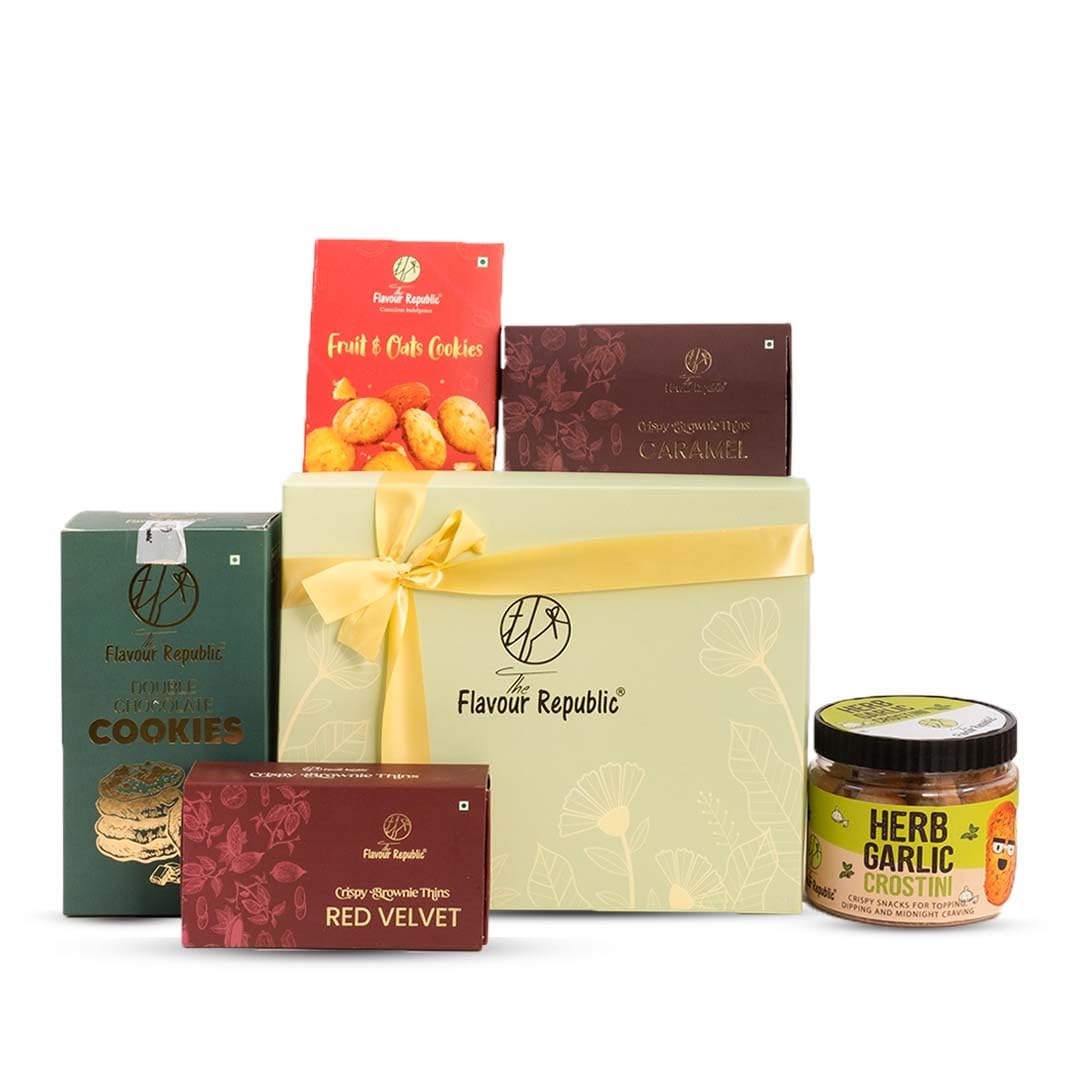 The Flavour Republic Premium Christmas Gift Hamper | New Year Hamper | Assorted Brownie Thins Dry Fruit & Cookies | Dessert & Snacks | Healthy Snacks and Food Items | Friends & Family Gifts | Corporate Gifting (B0B7SFWBM5) Amazon Price History, Amazon Price Tracker
