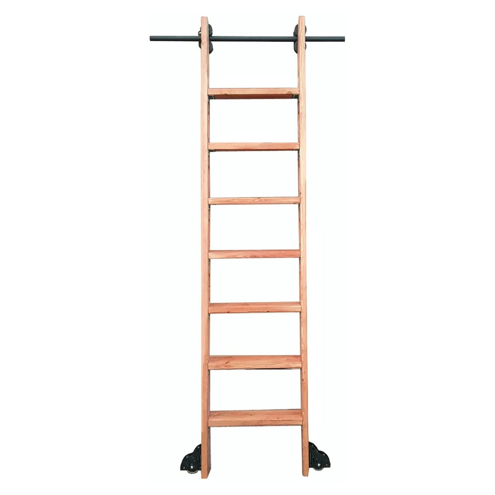 Kit quincaillerie pour échelle rétractable de bibliothèque rail coulissant noir 200cm