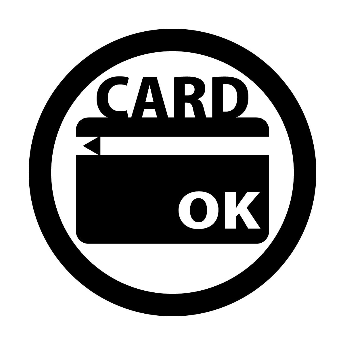 Amazon.co.jp: クレジットカード使用OK・許可マークのカッティングステッカー光沢タイプ・耐水・屋外耐候3～4年【クリックポストにて発送】  (黒, 150) : 文房具・オフィス用品