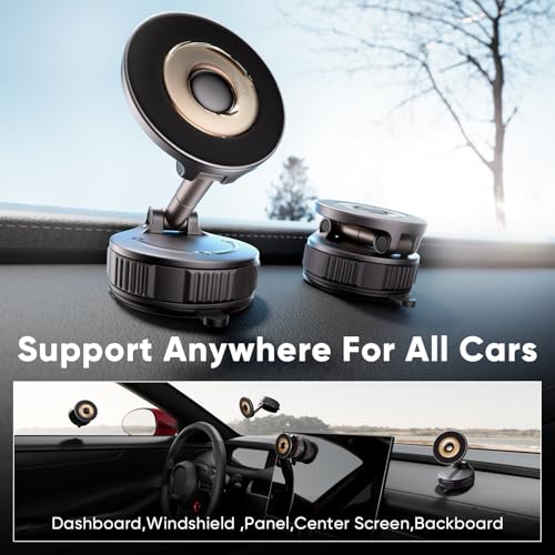 Magnetic Phone Holder for Car [120+ LB Strongest Suction & 2800gf Strongest Magnetic] 360° Adjustable Car Phone Holder for Magsafe Phone Holders for Your Car for iPhone 17 Pro Max 16 15 14 13 12 Plus